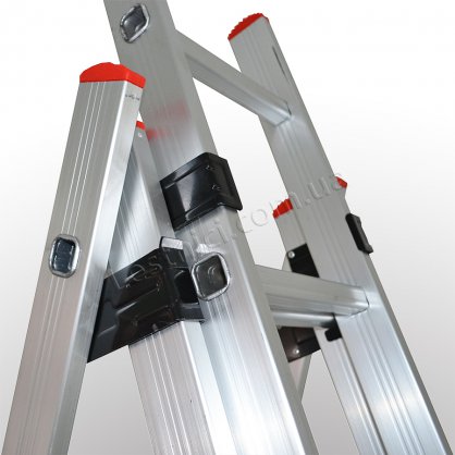 Лестница ПРАКТИКА трехсекционная раскладная 3 × 7 (алюминиевая, универсальная)