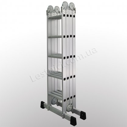 Лестница-трансформер профессиональная 5 × 4 (усиленная, алюминиевая)