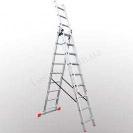 Лестница ПРАКТИКА трехсекционная раскладная 3 × 9 (алюминиевая, универсальная)