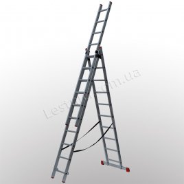 Лестница ПРАКТИКА трехсекционная раскладная 3 × 10 (алюминиевая, универсальная)