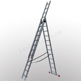 Лестница ПРАКТИКА трехсекционная раскладная 3 × 12 (алюминиевая, универсальная)